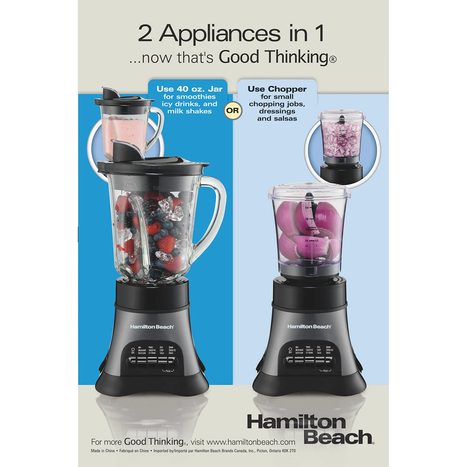 Hamilton Beach Wave Crusher® Multi-Function Blender/Chopper With 40oz Glass Jar 8 Hamilton Beach Wave Crusher® Multi-Function Blender/Chopper With 40oz Glass Jar - Image 8