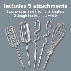 Hamilton Beach Hand Mixer With Snap-On Case And Dough Hooks -Kitchenware Sales Shop 62633R VPA 03