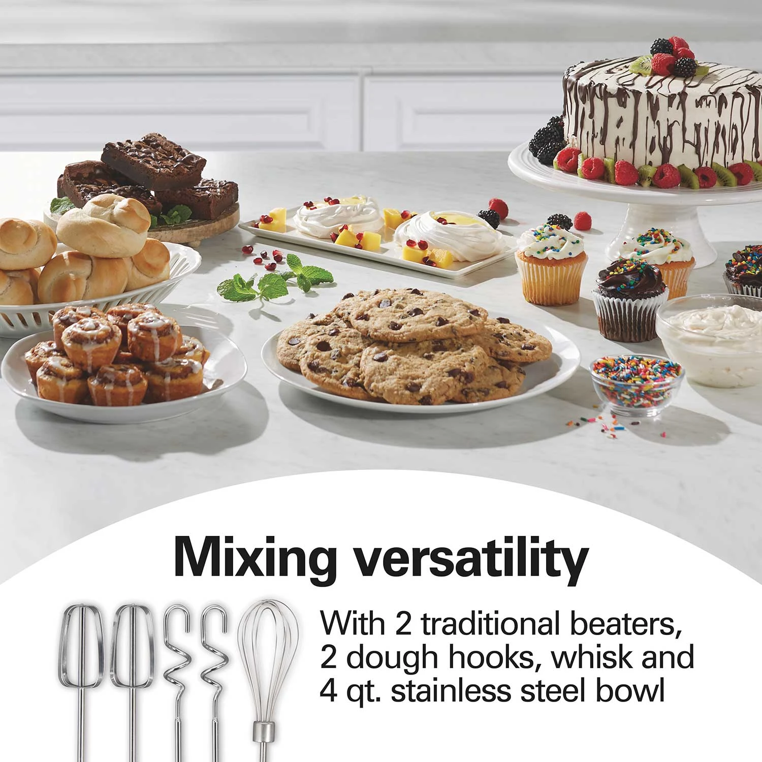 6 Speed Stand Mixer, Aqua Blue 3 6 Speed Stand Mixer, Aqua Blue - Image 3