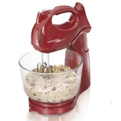 Hamilton Beach Power Deluxeâ„¢ 6 Speed Hand/Stand Mixer, Red
