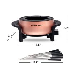Hamilton Beach Fondue Pot 3 Quart / 2.8 Liter Capacity, Copper -Kitchenware Sales Shop 86201 VPA 08