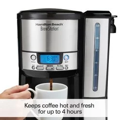Hamilton Beach BrewStation® 12 Cup Programmable Coffee Maker With Removable Water Reservoir, Black & Stainless -Kitchenware Sales Shop CoffeeMaker BrewStation RemovableReservoir 47950 04