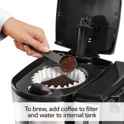 Hamilton Beach BrewStation® 12 Cup Programmable Coffee Maker With Removable Water Reservoir, Black & Stainless -Kitchenware Sales Shop CoffeeMaker BrewStation RemovableReservoir 47950 07