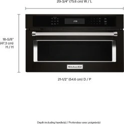 KitchenAid KMBP100EBS 30" Built In Microwave Oven W/Convection Cooking - Black Stainless Steel W/PrintShield Finish -Kitchenware Sales Shop KitchenAid KMBP100EBS 4