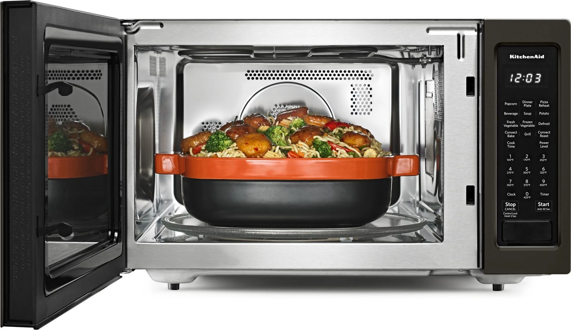 KitchenAid KMCC5015GBS 21 3/4" Countertop Convection Microwave Oven - 1000 Watt - Black Stainless Steel W/PrintShield Finish 2 KitchenAid KMCC5015GBS 21 3/4" Countertop Convection Microwave Oven - 1000 Watt - Black Stainless Steel W/PrintShield Finish - Image 2