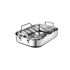 Le Creuset Stainless Steel Roasting Pan With Nonstick Rack -Kitchenware Sales Shop RS7923 SMALL PAN ANGLE RACK lpr