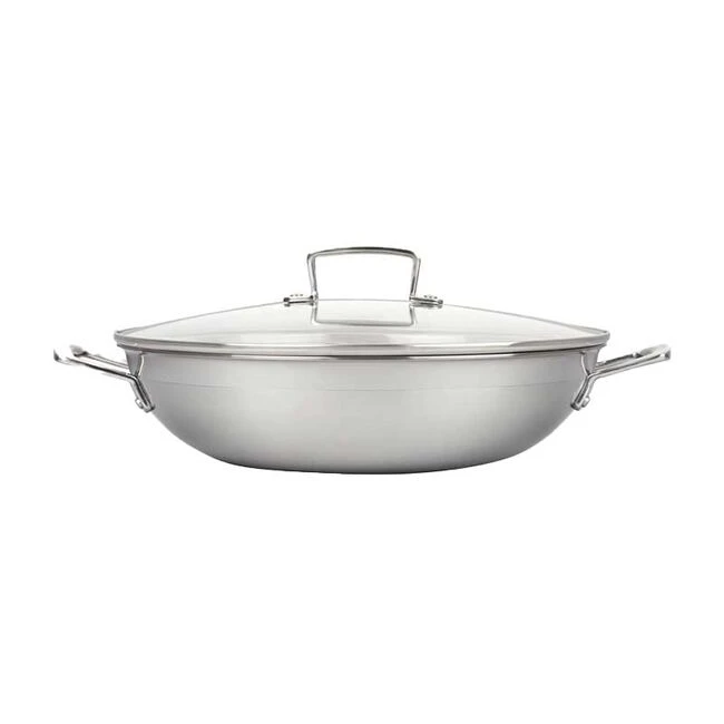 Le Creuset Classic Stainless Steel Wok With Glass Lid 2 Le Creuset Classic Stainless Steel Wok With Glass Lid - Image 2
