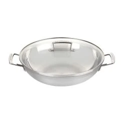 Le Creuset Classic Stainless Steel Wok With Glass Lid