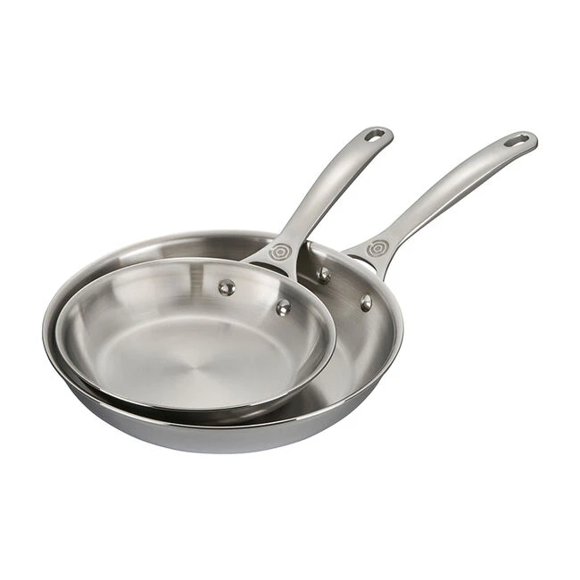 Le Creuset Signature Stainless Steel 2-Piece Fry Pan Set 2 Le Creuset Signature Stainless Steel 2-Piece Fry Pan Set - Image 2