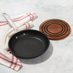 Le Creuset Toughened Nonstick PRO Fry Pan And Magnetic Wooden Trivet Set