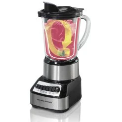 Hamilton Beach Wave Crusher® Multi-Function Blender With Mess-free 40oz Glass Jar, 700W Black & Stainless -Kitchenware Sales Shop blender black and stainless 54221 3