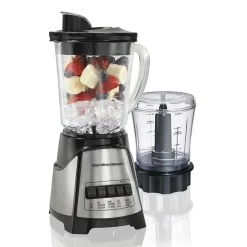 Hamilton Beach 12 Function Blender & Chopper With Mess-free 40oz Glass Jar, 700W Black & Stainless