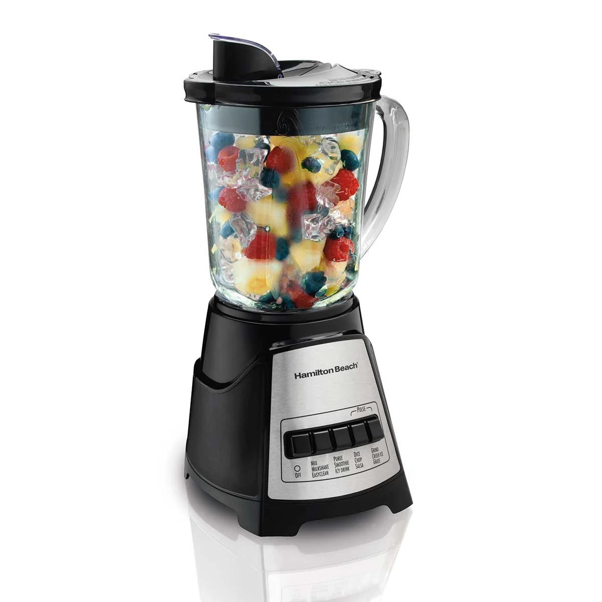 Hamilton Beach Power Elite® Multi-Function Blender With Mess-free 40oz Glass Jar, 700W Black & Stainless 1 Hamilton Beach Power Elite® Multi-Function Blender With Mess-free 40oz Glass Jar, 700W Black & Stainless