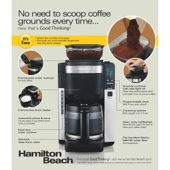 Hamilton Beach 12 Cup Programmable Coffee Maker With Automatic Grounds Dispenser -Kitchenware Sales Shop coffee maker autotmatic dispenser 45400 pkg 2