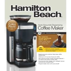 Hamilton Beach 12 Cup Programmable Coffee Maker With Automatic Grounds Dispenser -Kitchenware Sales Shop coffee maker autotmatic dispenser 45400 pkg