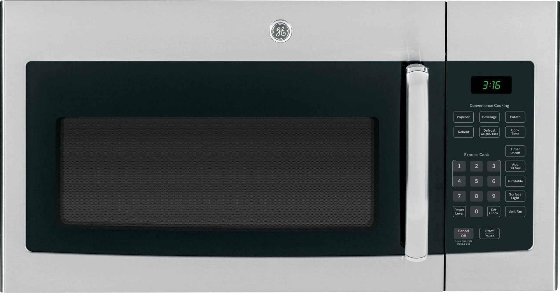 GE JVM3160RFSS 1.6 Cu. Ft. Over-the-Range Microwave Oven - Stainless Steel
