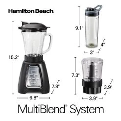 Hamilton Beach MultiBlend® System With Glass Jar 9 Hamilton Beach MultiBlend® System With Glass Jar -Kitchenware Sales Shop multiblend system dimensions 58242