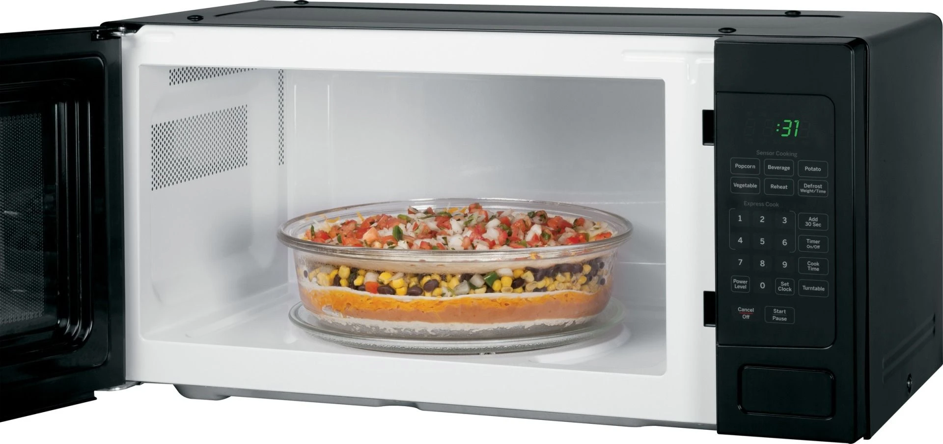 GE PEM31DFBB Profile 1.1 Cu. Ft. Microwave Oven, Countertop Or Built In - Black - Image 4