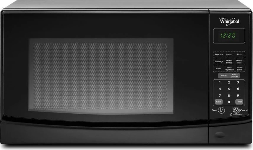 Whirlpool WMC10007AB 0.7 Cu. Ft. Countertop Microwave Oven With 700 Watts Cooking Power, 10 Power Levels, Electronic Child Lockout Feature And Removable Glass Turntable: Black